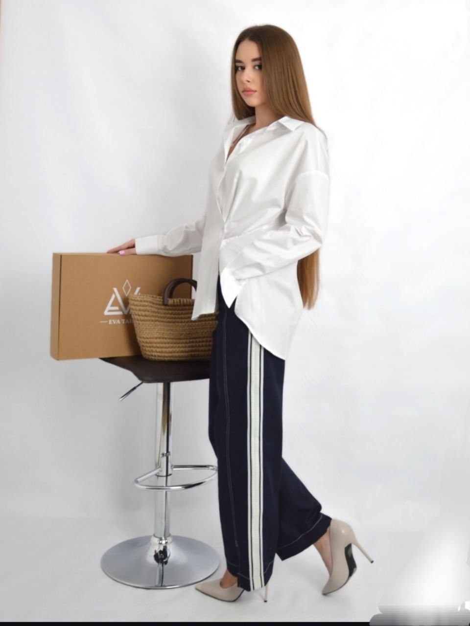 Джинси темно-сині з лампасом