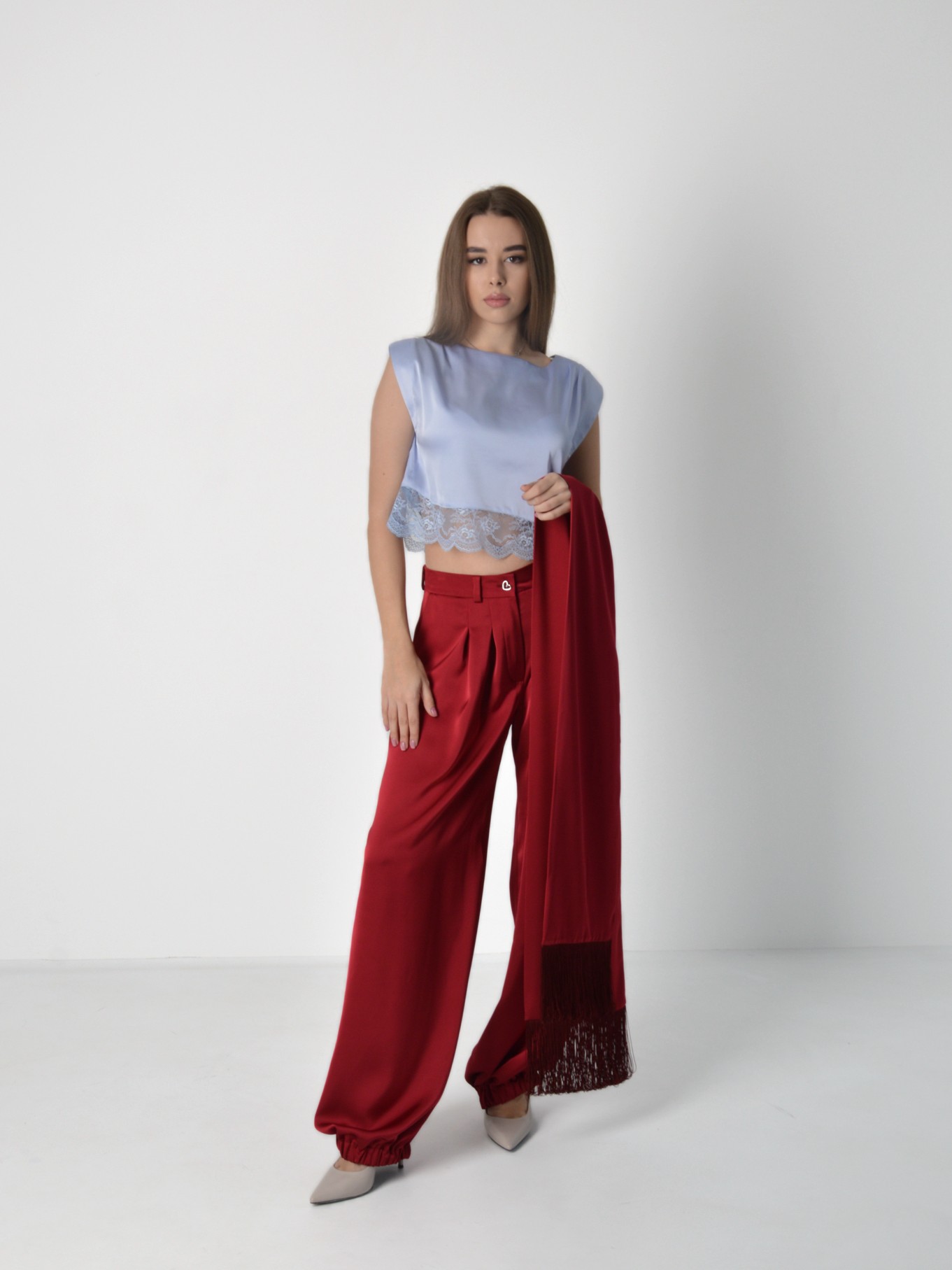 Шальвари burgundy