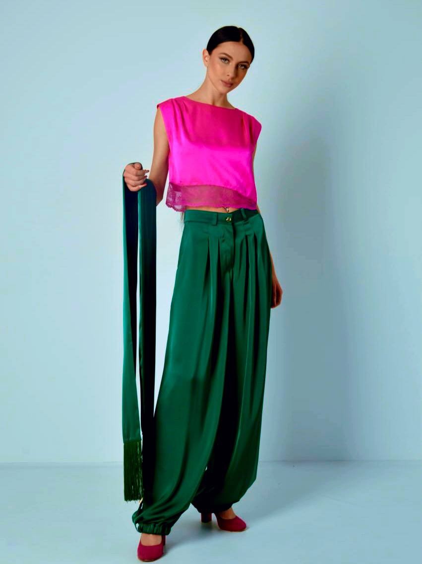 Шальвари emerald green