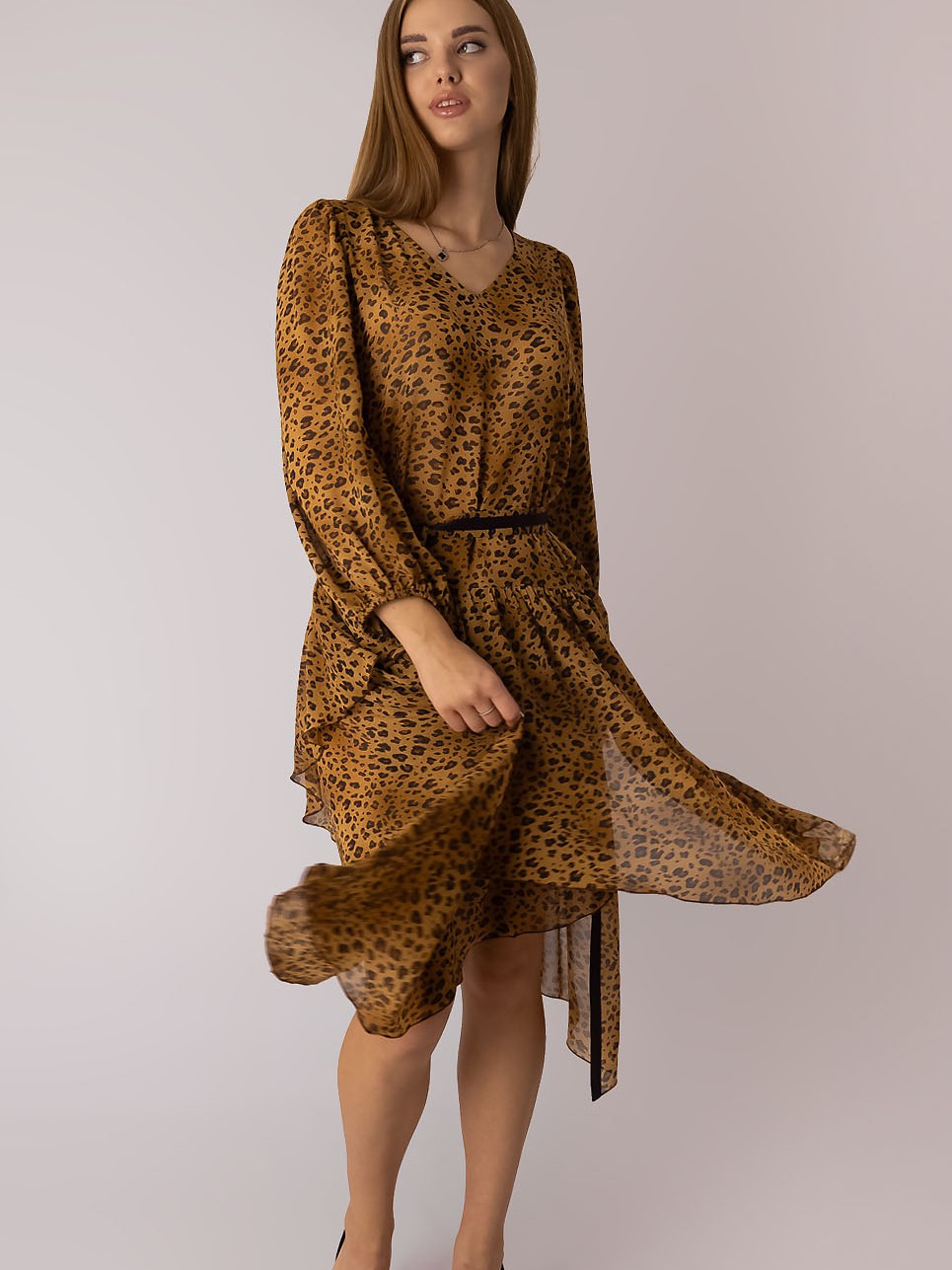 Сукня леопард шифонова